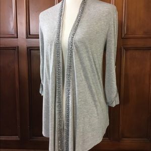 Awake Couture Cardigan Lace And Beaded, Solid Gray